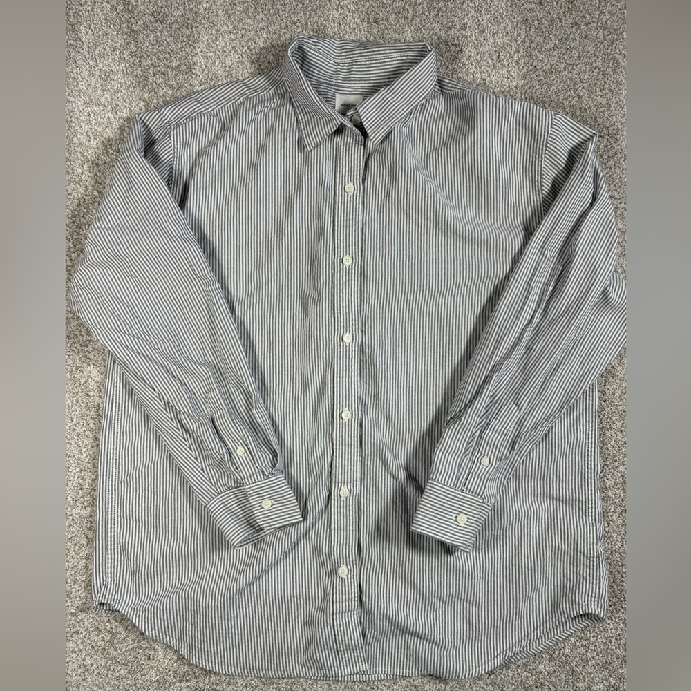 Wilfred Free Classic Cotton Preppy Button Down Shirt Size large Business Casual